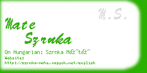 mate szrnka business card